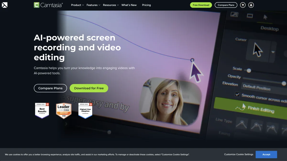 Professional video editing workspace used for creating tutorial and training content with Camtasia
